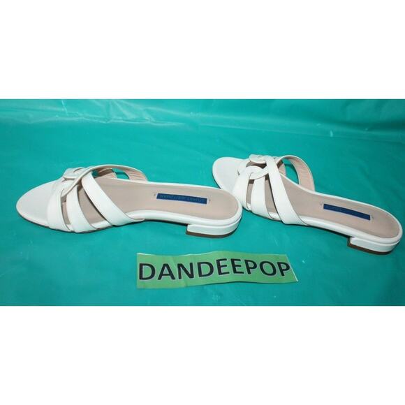 Stuart Weitzman Women's White Cami Sandals Leather Flats Shoes Size 6 CIZW 64218 - Picture 5 of 6